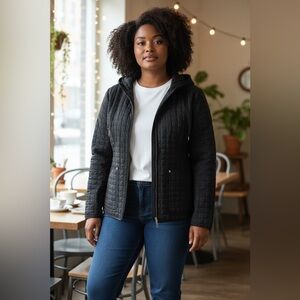 #477 Anne Klein Black Quilted Jacket